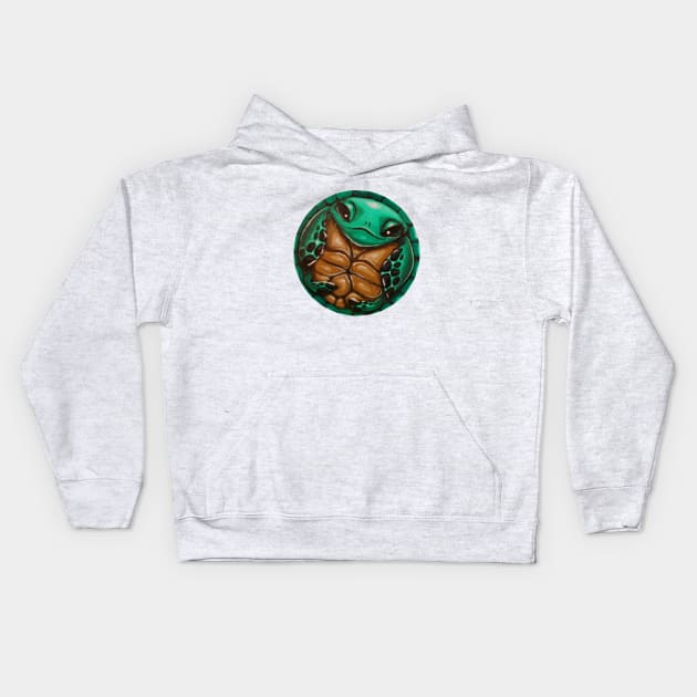 turtleonhisback Kids Hoodie by Artelies202